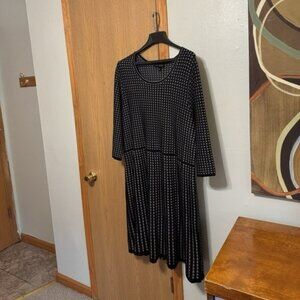 Lane Bryant Size 26/28 w/Geometric Print 3/4 Sleeve A-Line Mid-Calf Dress - EUC